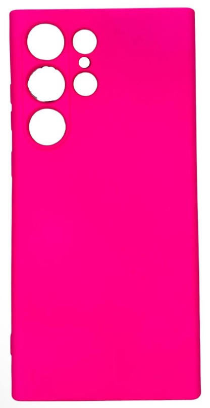 Накладка для Samsung Galaxy S24 Ultra Silicone cover без логотипа кислотно-розовая