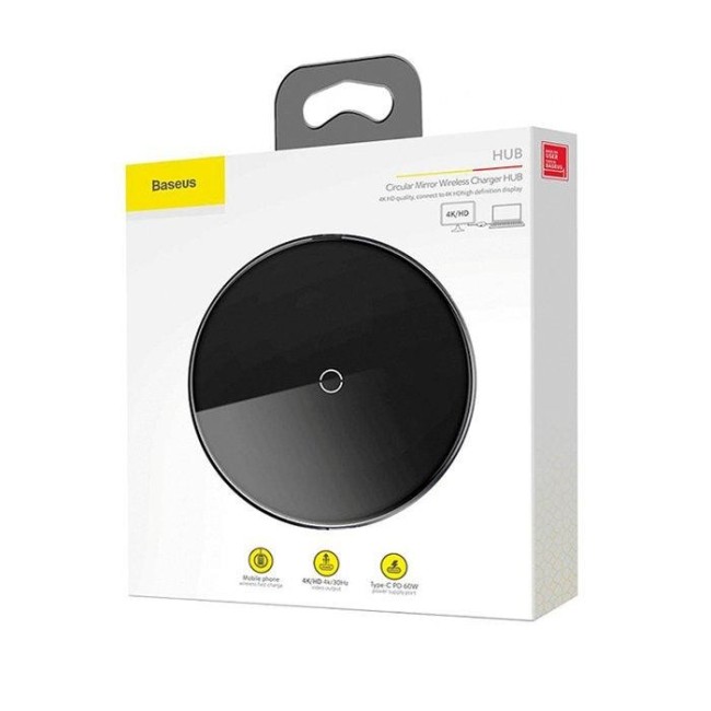 Беспроводное зарядное устройство Baseus Circular Mirror 4USB Hub (WXJMY-0G) черное