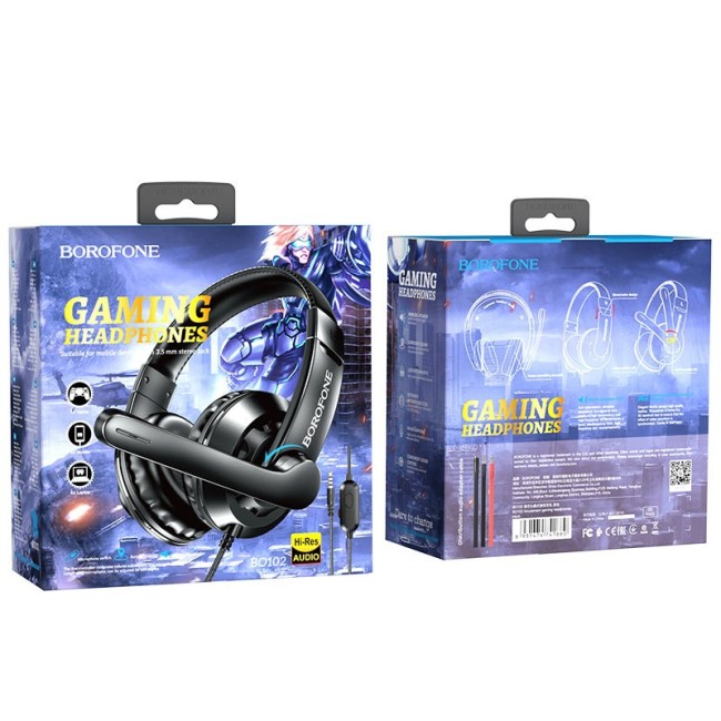 Стереонаушники Полноразмерные Borofone BO102 Amusement gaming 1.2м чёрный