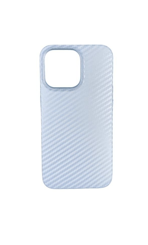 Накладка для i-Phone 13 Pro Piblue пластик под карбон голубой