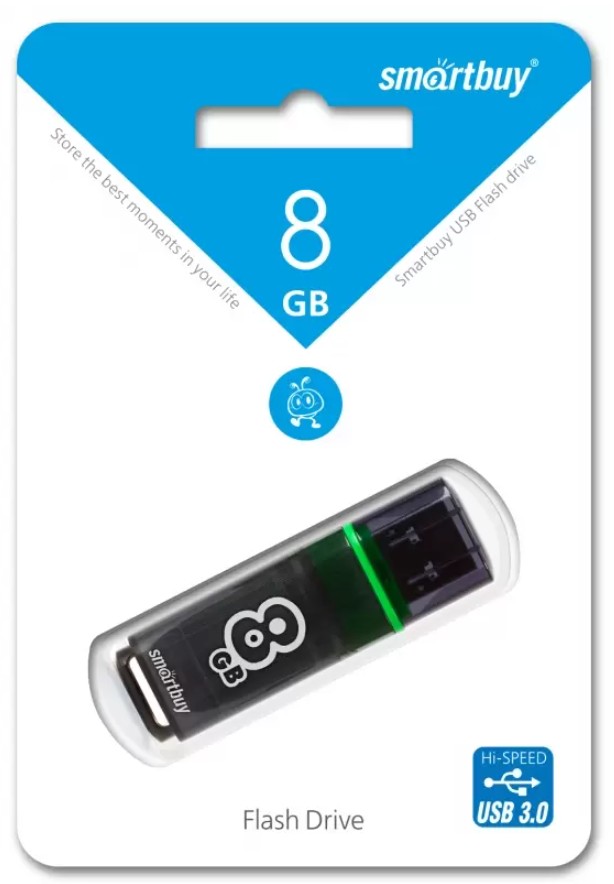 3.0 USB флеш накопитель Smartbuy 8GB Glossy Dark Grey (SB8GBGS-DG)