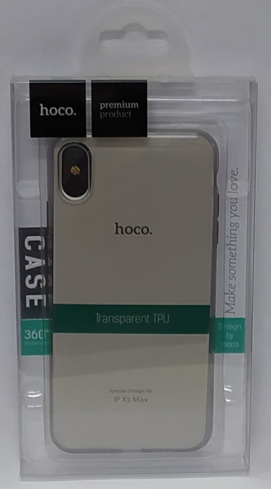 Накладка для i-Phone Xs Max Hoco Light силикон прозрачный черный