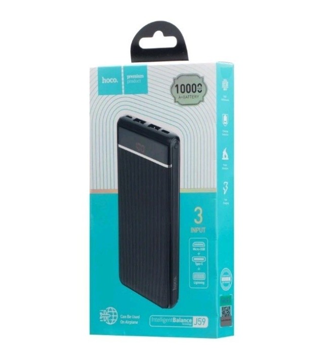 Powerbank Hoco J59 10000mAh 2USB 2A с дисплеем черный