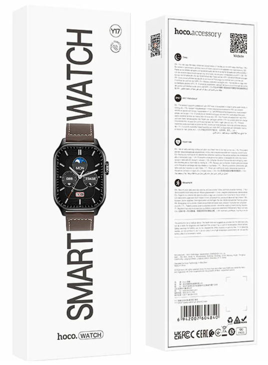 Смарт-часы Hoco Y17 Smart Sports Watch 2.03"/240х296/300mAh черные