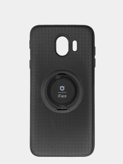 Чехол-накладка для Samsung Galaxy J4 Plus (2018) силикон iface с держателем чёрный