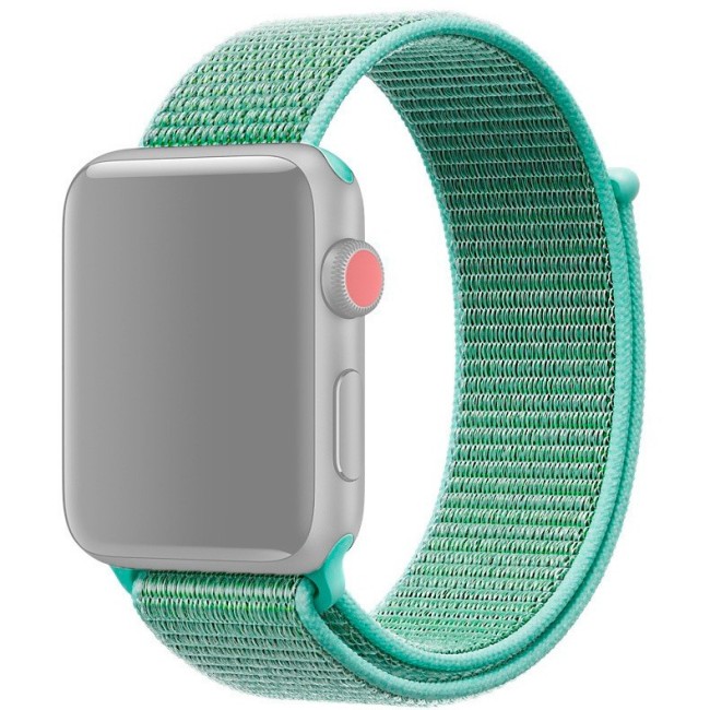 Сменный браслет для Apple Watch 38-40mm ткань липучка бирюзовый