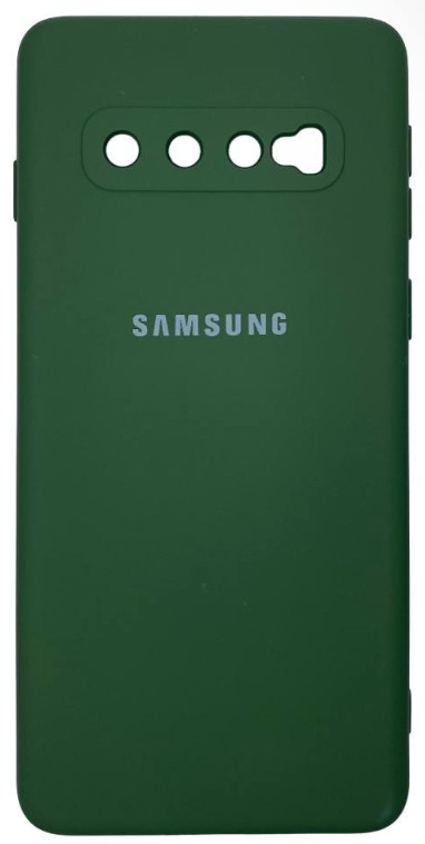 Накладка для Samsung Galaxy S10 Silicone cover без логотипа зеленая