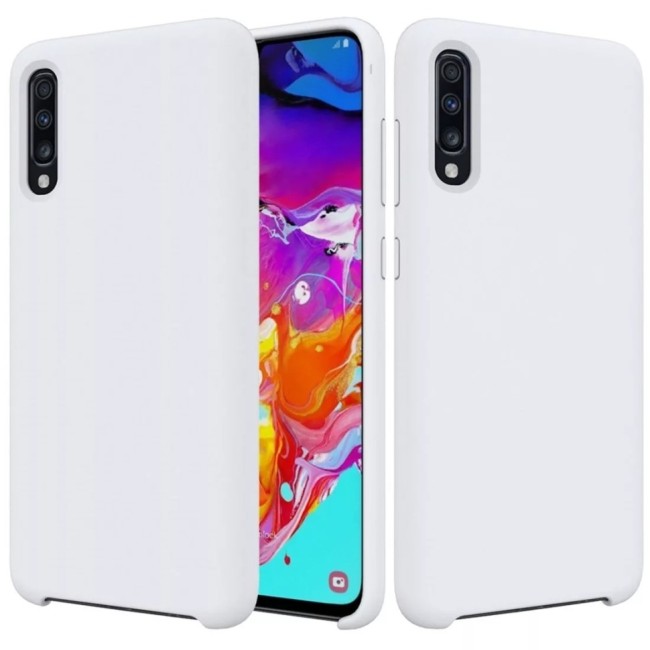 Накладка для Samsung Galaxy A70 Silicone cover белая