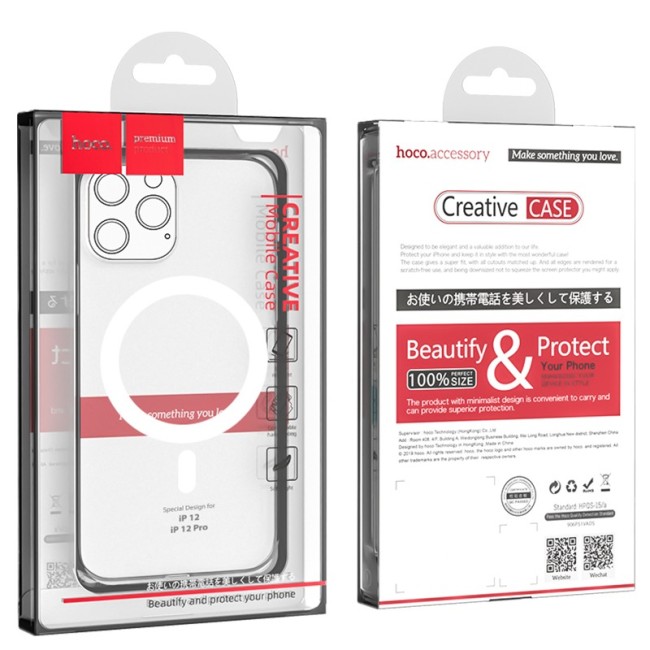 Накладка для i-Phone 12/12 Pro 6.1" Hoco Magnetic case силикон прозрачный