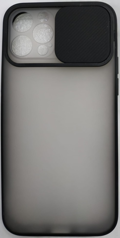 Накладка со шторкой камеры i-Phone 12 Pro 6.1" матовая черная