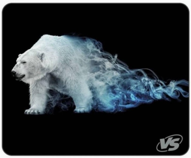 Perfeo Коврик для компьютерной мыши "Flames", "Белый медведь", (240*320*3 мм), ткань+рез. основание