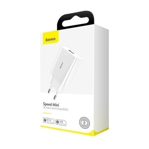 Сетевое зар. устр. Baseus Mini Single U 1USB 3A 18W (CCFS-W02) белое