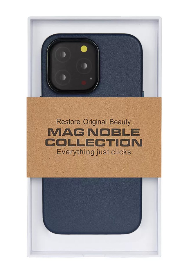 Накладка для i-Phone 15 Pro Max K-Doo Mag Noble кожаная синяя