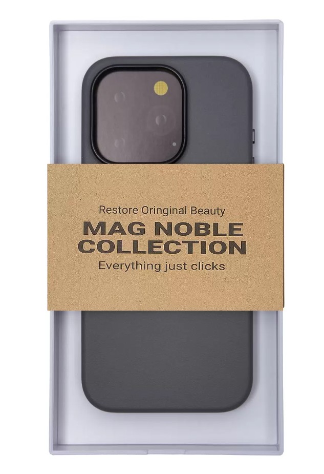 Накладка для i-Phone 15 Pro Max K-Doo Mag Noble кожаная серая