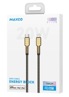Usb Кабель-зарядка Type-C на Lighting Maxco MTC-P02CL 1.5м 20W золотой