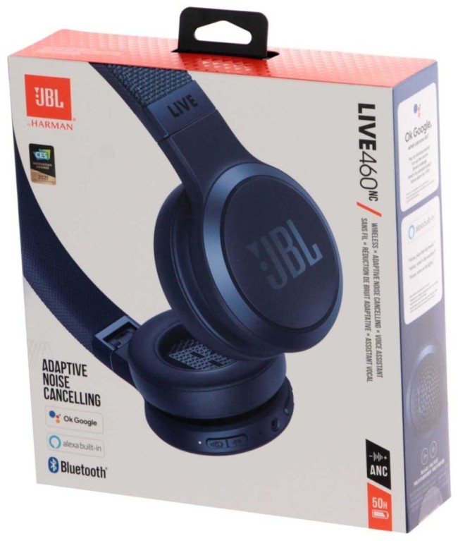 Гарнитура накладные JBL Live 460NC синий беспроводные bluetooth оголовье (JBLLIVE460NCBLU)