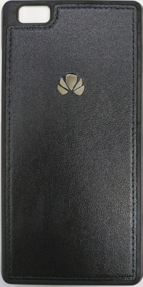 Накладка для Huawei Honor P8 light силиконовая кожзам с логотипом чёрный