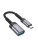 Кабель-переходник Hoco UA24 USB-С (папа) на USB (мама) серебристый