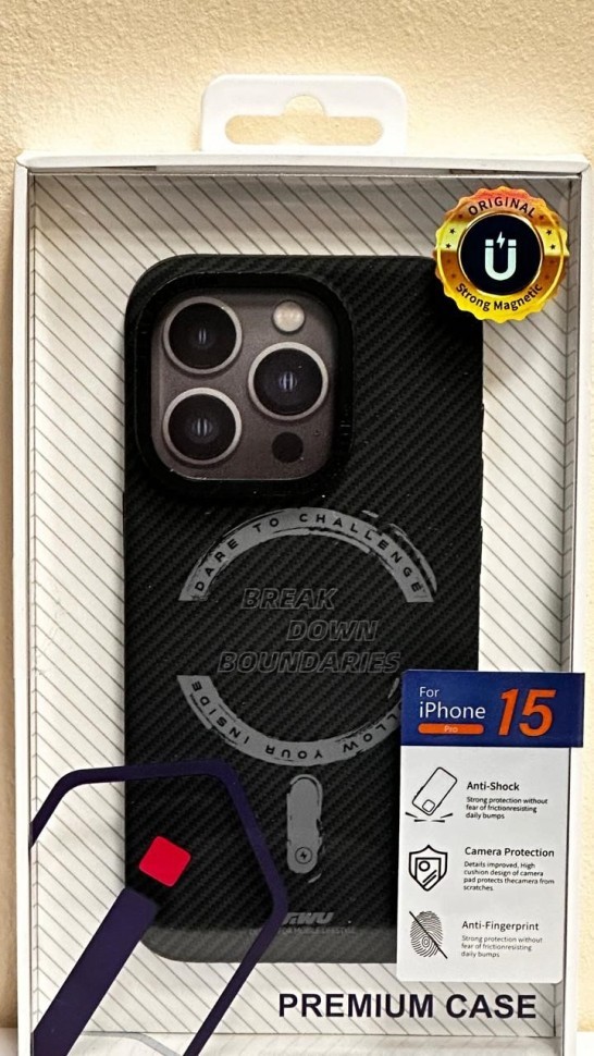 Накладка для i-Phone 15 Pro Wiwu Magsafe LCC-107 под карбон