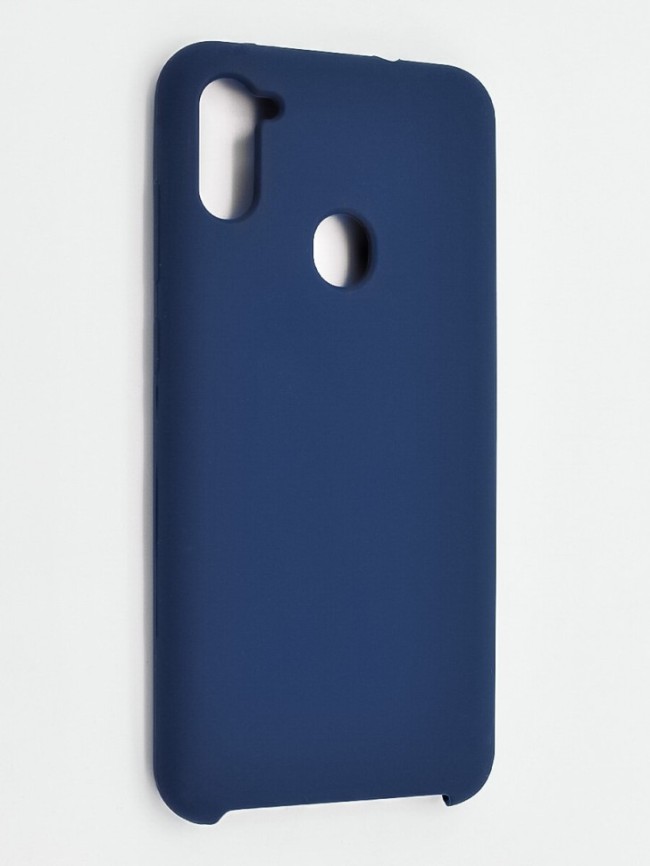 Накладка для Samsung Galaxy A21 Silicone cover темно-синяя