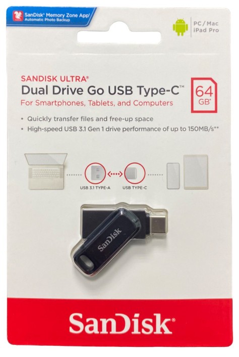 3.1 USB флеш накопитель SanDisk 64GB Ultra Dual Drive Type-c (SDDDC3-064G-G46) черный