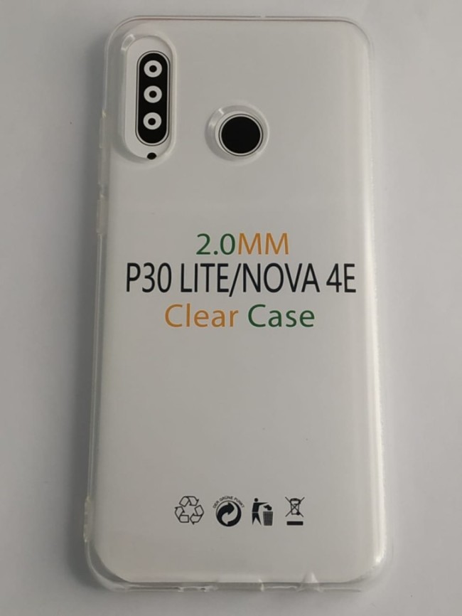 Чехол-накладка силикон 2.0мм Huawei Honor P30 Lite/Nova 4E прозрачный