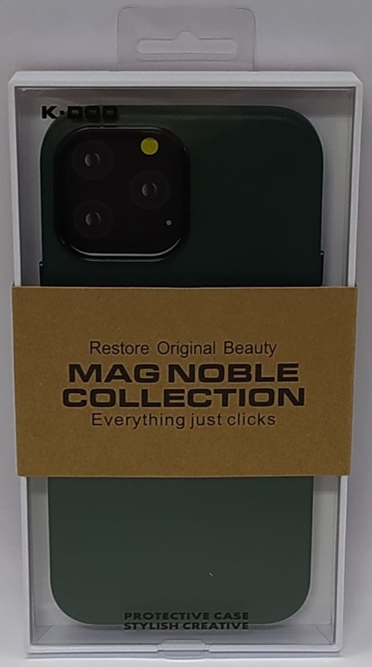 Накладка для i-Phone 13 Pro Max K-Doo Mag Noble кожаная зелёная