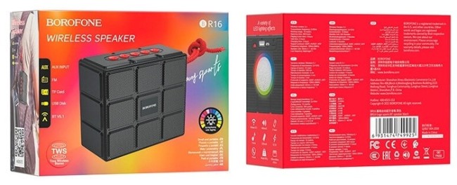 Bluetooth колонка Borofone BR16 BT5.1/1200mAh/4ч/5Вт/TF/AUX/FM черная