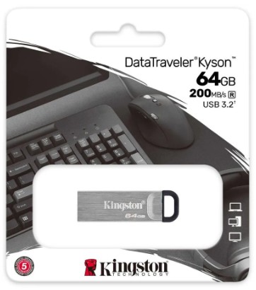 3.0/3.2 USB флеш накопитель Kingston DataTraveler Kyson 64GB (DTKN/64GB) металлическии