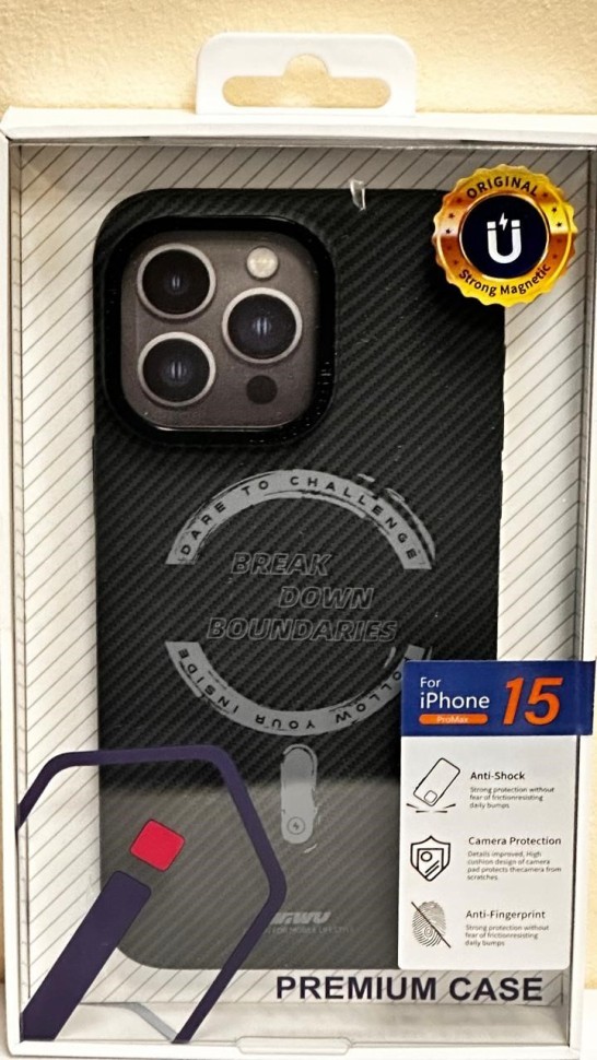 Накладка для i-Phone 15 Pro Max Wiwu Magsafe LCC-107 под карбон