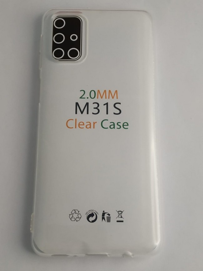 Чехол-накладка силикон 2.0мм Samsung Galaxy M31S прозрачный