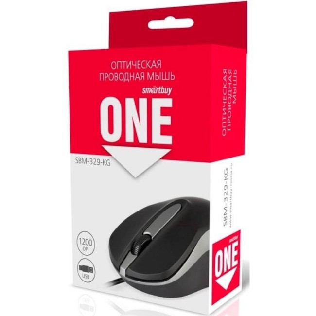 Мышь проводная Smartbuy ONE 329 черно-серая (SBM-329-KG)