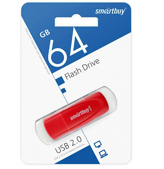 USB флеш накопитель Smartbuy 64GB Scout (SB064GB2SCR) красный