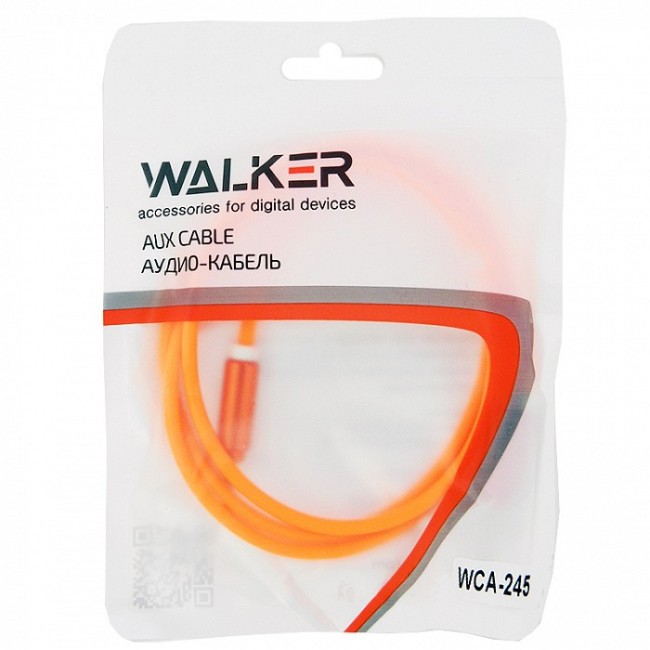Аудиокабель AUX 3.5мм Walker WCA245 1м силиконовый оранжевый