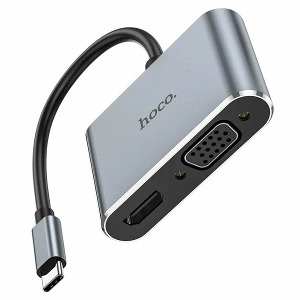 Кабель-переходник Hoco HB29 Type-C на HDMI/VGA серый