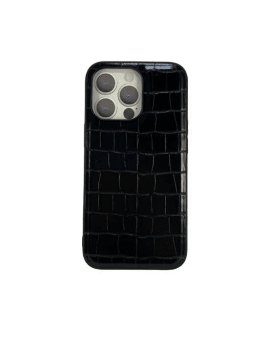 Накладка для i-Phone 13 Pro Keephone Croco под кожу черный