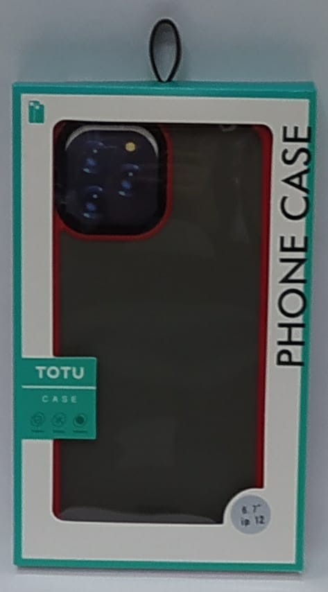 Накладка для i-Phone 12 Pro Max 6.7" TOTU Gingle под кожу серо-красная