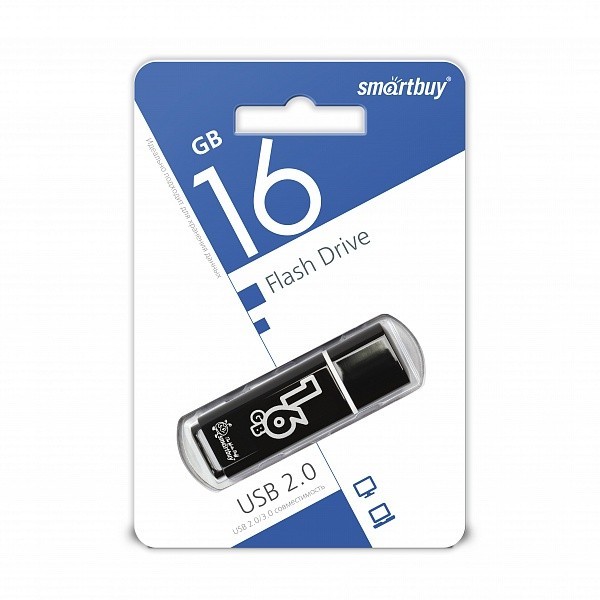 USB флеш накопитель Smartbuy 16GB Glossy Black (SB16GBGS-K)