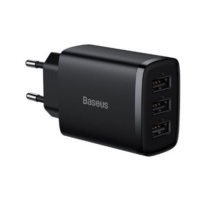 Сетевое зар. устр. Baseus Compact 17W 3USB (CCXJ020101) черное