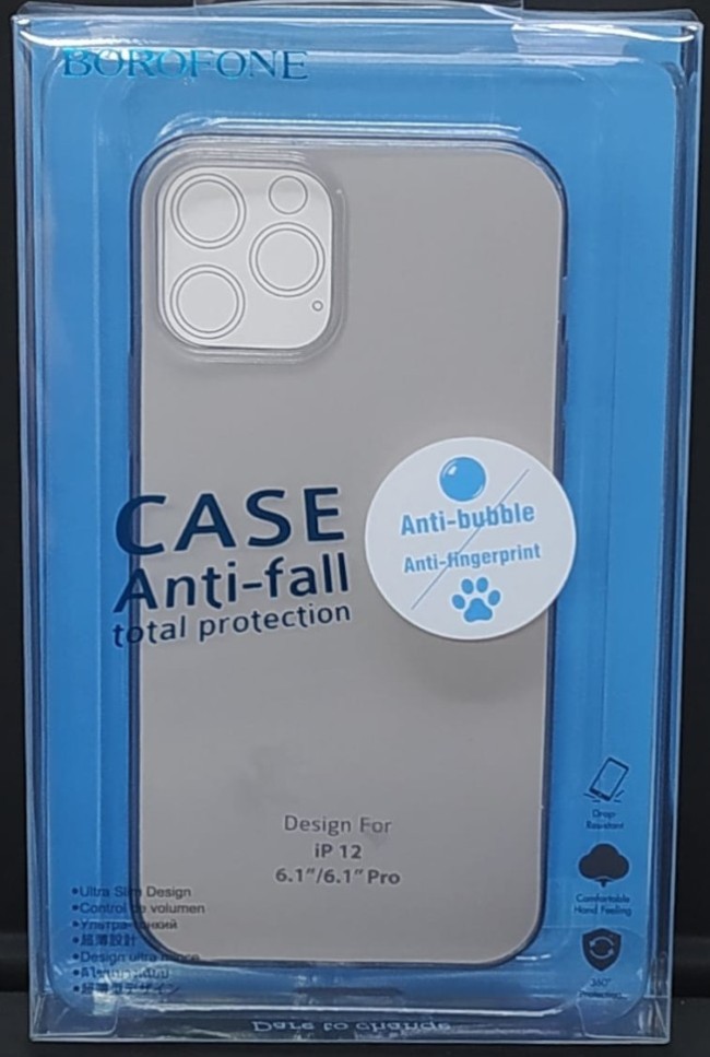 Накладка для i-Phone 12/12 Pro 6.1" Borofone Ice series силикон темный