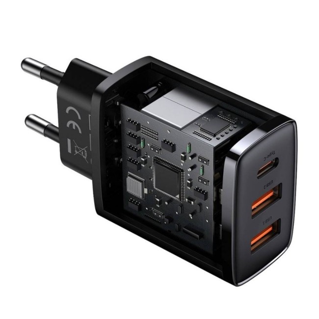 Сетевое зар. устр. Baseus Super Si Quick Charger 2USB/1C 30W EU CCXJ-E01 черное