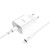 Сетевое зар. устр. Hoco C76A Plus с шнуром Type-C на Lightning 1C 3A 20W белое
