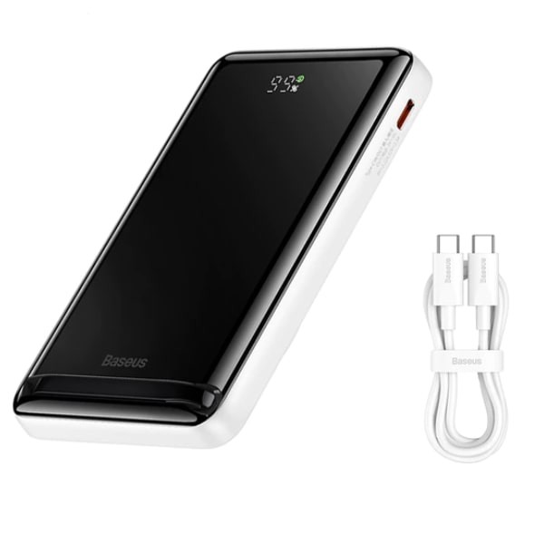 Powerbank с беспроводной зарядкой Baseus Magnetic Bracket Wireless 10000mAh 20W (PPCX000202) белый