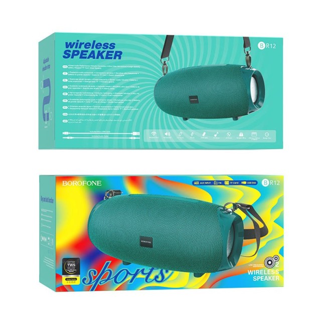 Bluetooth колонка Borofone BR12 Amplio sports BT5.0/1200mAh/2.5ч/10Вт зеленая