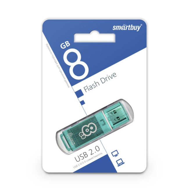 USB флеш накопитель Smartbuy 8GB Glossy Green SB8GBGS-G