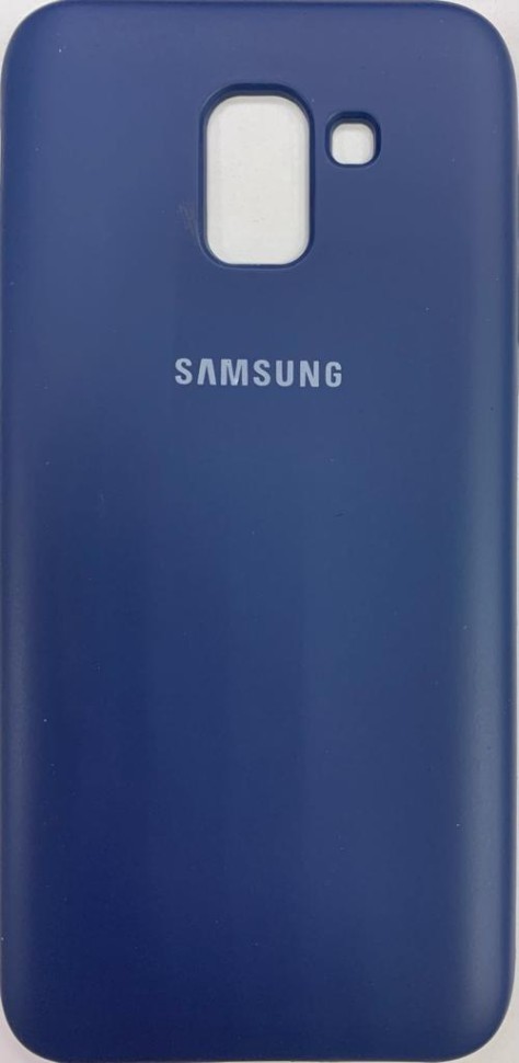 Накладка для Samsung Galaxy J6 (2018) Silicone cover темно-синяя