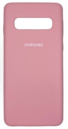Накладка для Samsung Galaxy S10 Silicone cover без логотипа розовая