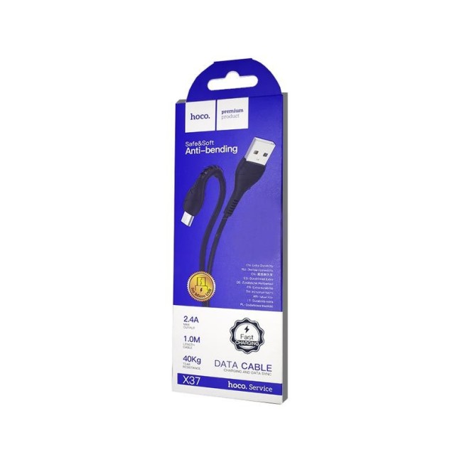 Usb Кабель-зарядка Micro Hoco X37 1м 2.4A черный