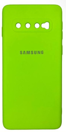 Накладка для Samsung Galaxy S10 Silicone cover без логотипа салатовая