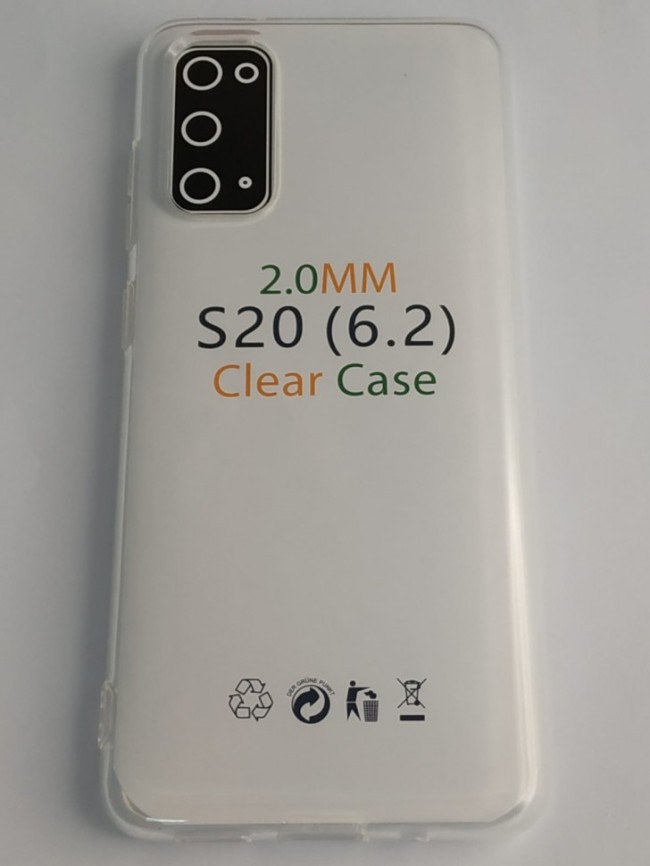 Чехол-накладка силикон 2.0мм Samsung Galaxy S20 прозрачный